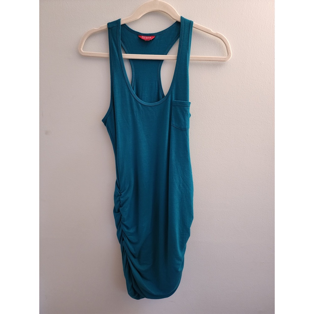 VTG Style GUESS Y2K Grunge Cyber Bodycon Racerback Mini Dress Small